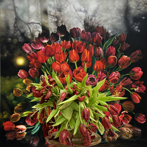 Tulpen rot Pigmentdruck